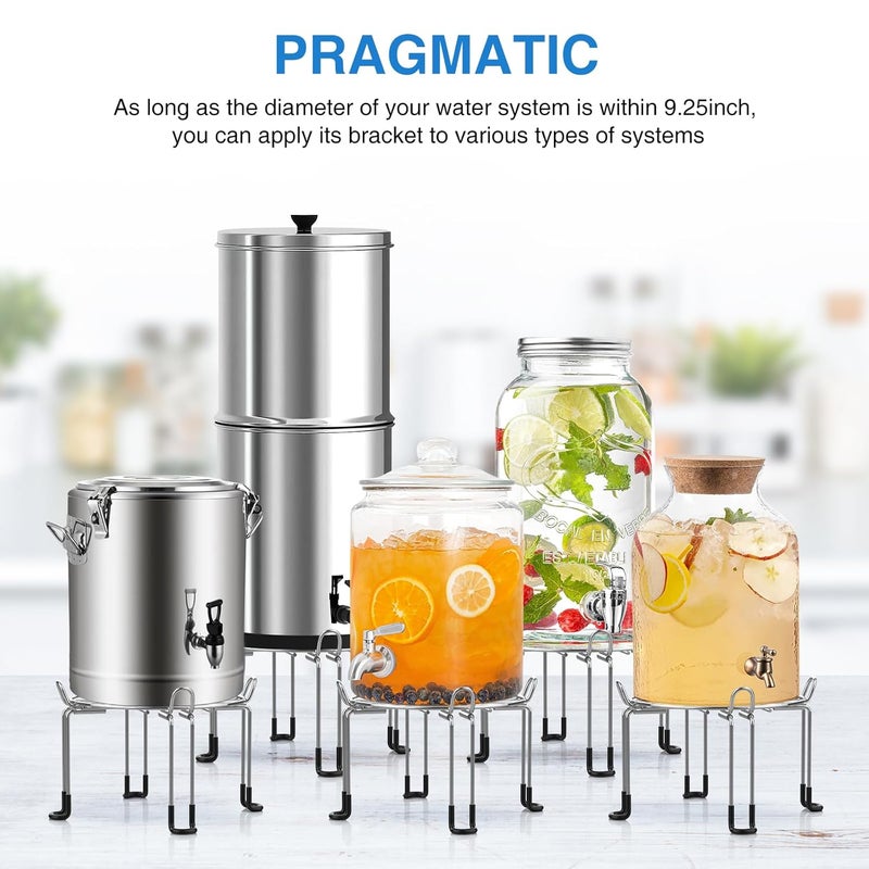 LUFFYLIVE Gravity-Fed Water Filter System Stand, Detachable Stainless Steel Stand Compatible with Berkey Water Filter System Countertop, 9.25" Diameter by 5.9" Tall - Image 3